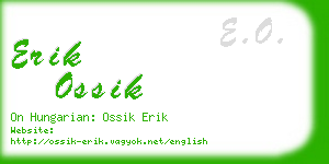 erik ossik business card